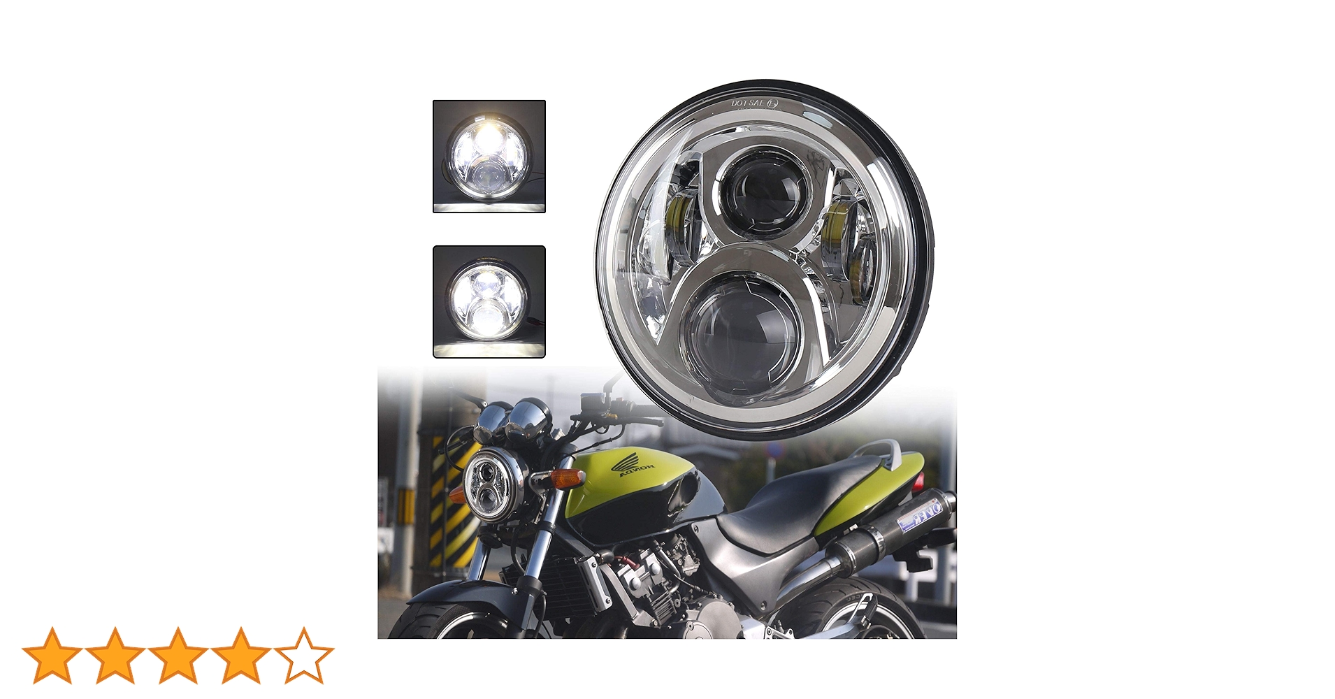 Amazon | MOVOTOR CB400SFヘッドライト7インチ ホンダバイクに装着LED